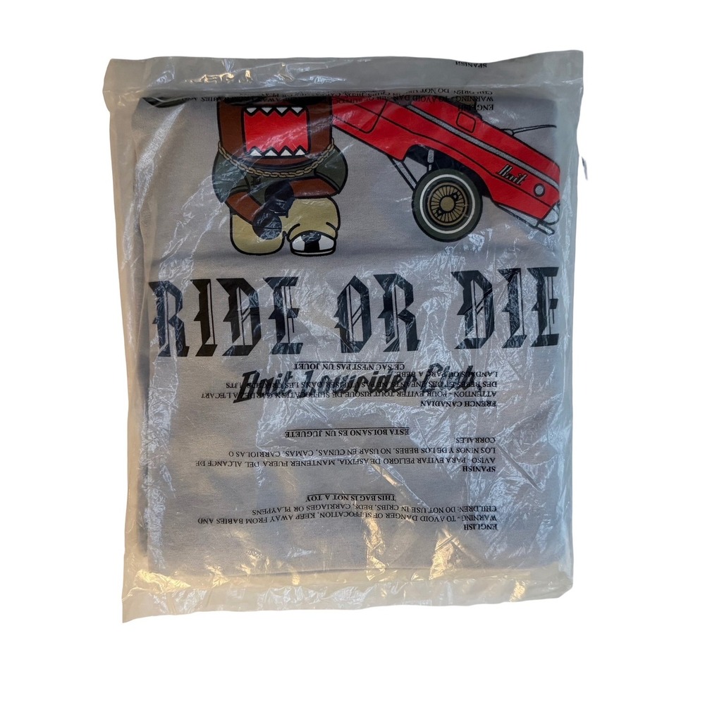 Domo x Bait - 2013 Domo Low‎ Rider Club - Ride or Die gray shirt 3XL